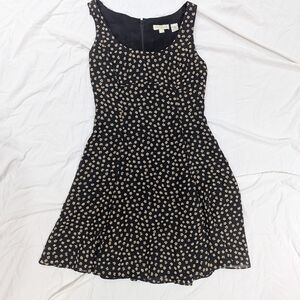 Ann Taylor Black Floral Black Dress